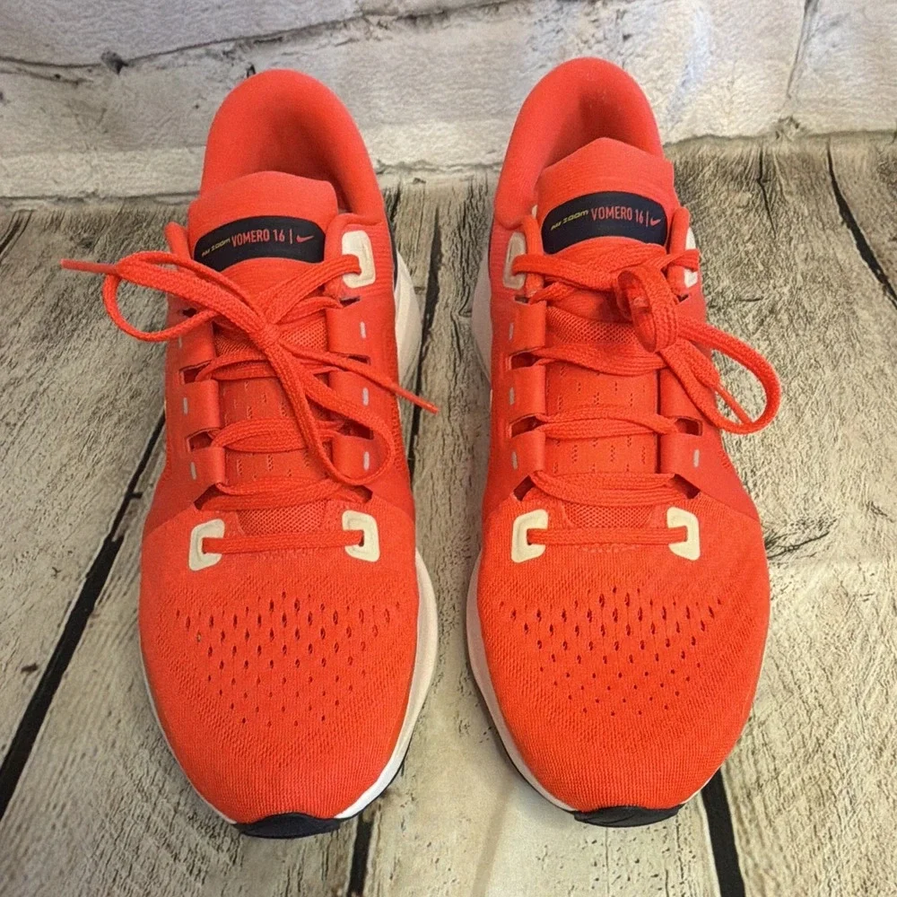 Nike Air Zoom Vomero 16 Red Mesh Low Top Athletic Running Sneakers Men SZ 10